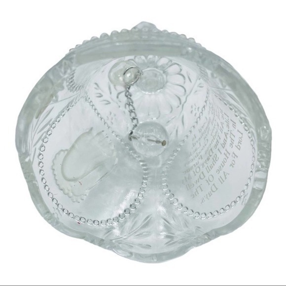 Crystal Glass - Bell Prayer Hands | Sz. 5" x 2.5" | Vintage Home Decor - Picture 8 of 10